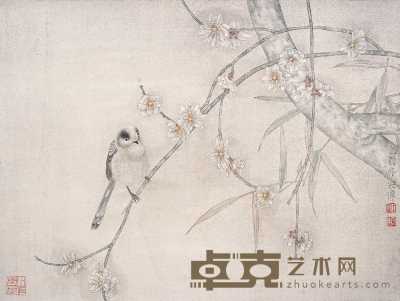 江宏伟 2005年作 梅花小鸟 镜心 34.5×46cm